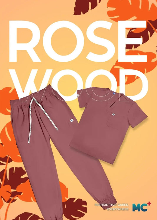 FlexMove Rosewood V-Neck Tops Comfortable Durable Material Scrub Suit for Men