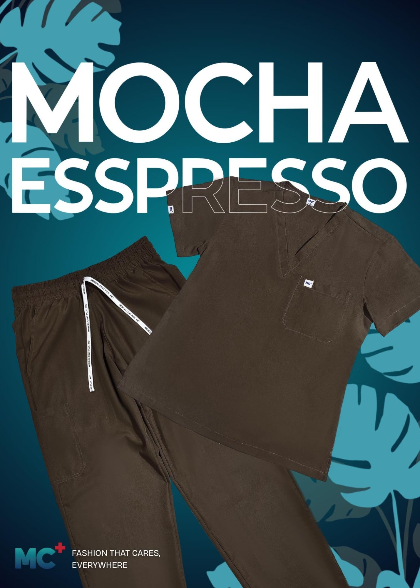 FlexMove Mocha Espresso V-Neck Tops - Comfortable Durable Material Scrub Suit for Women
