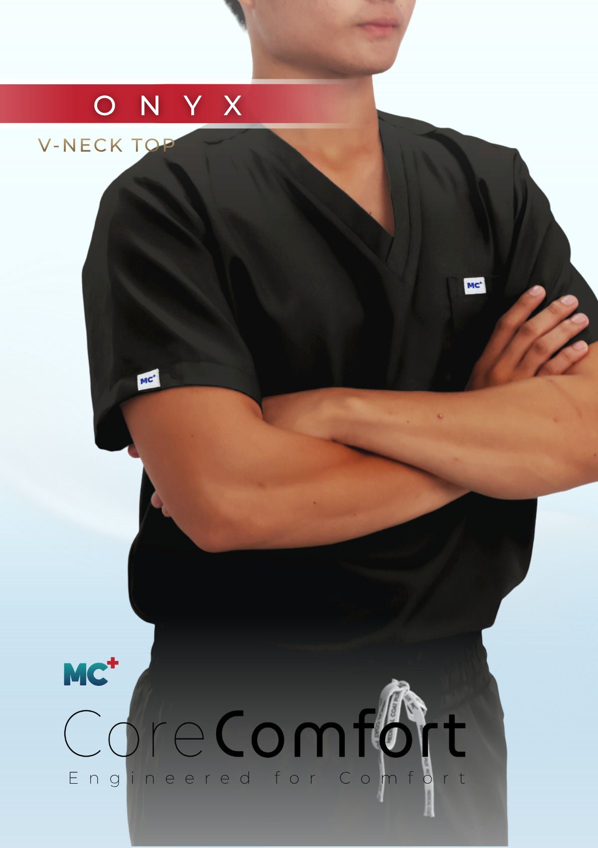 CoreComfort   Onyx  V-Neck  for Men Suitable for Medical Environments