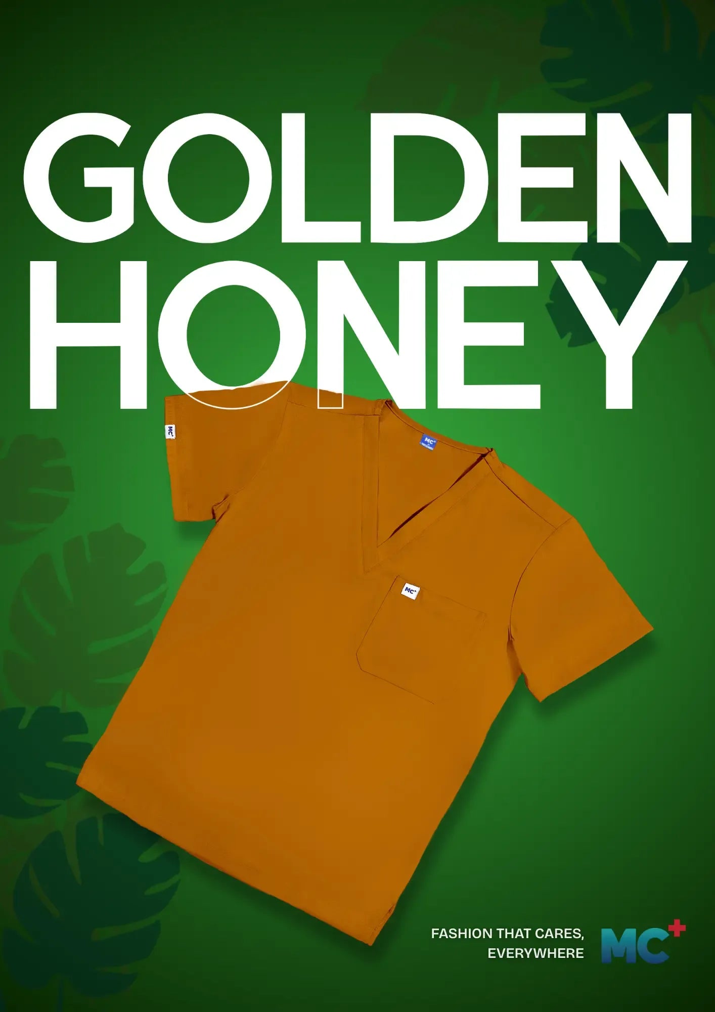 FlexMove Golden Honey V-Neck Tops Comfortable Durable Material Scrub Suit for Men
