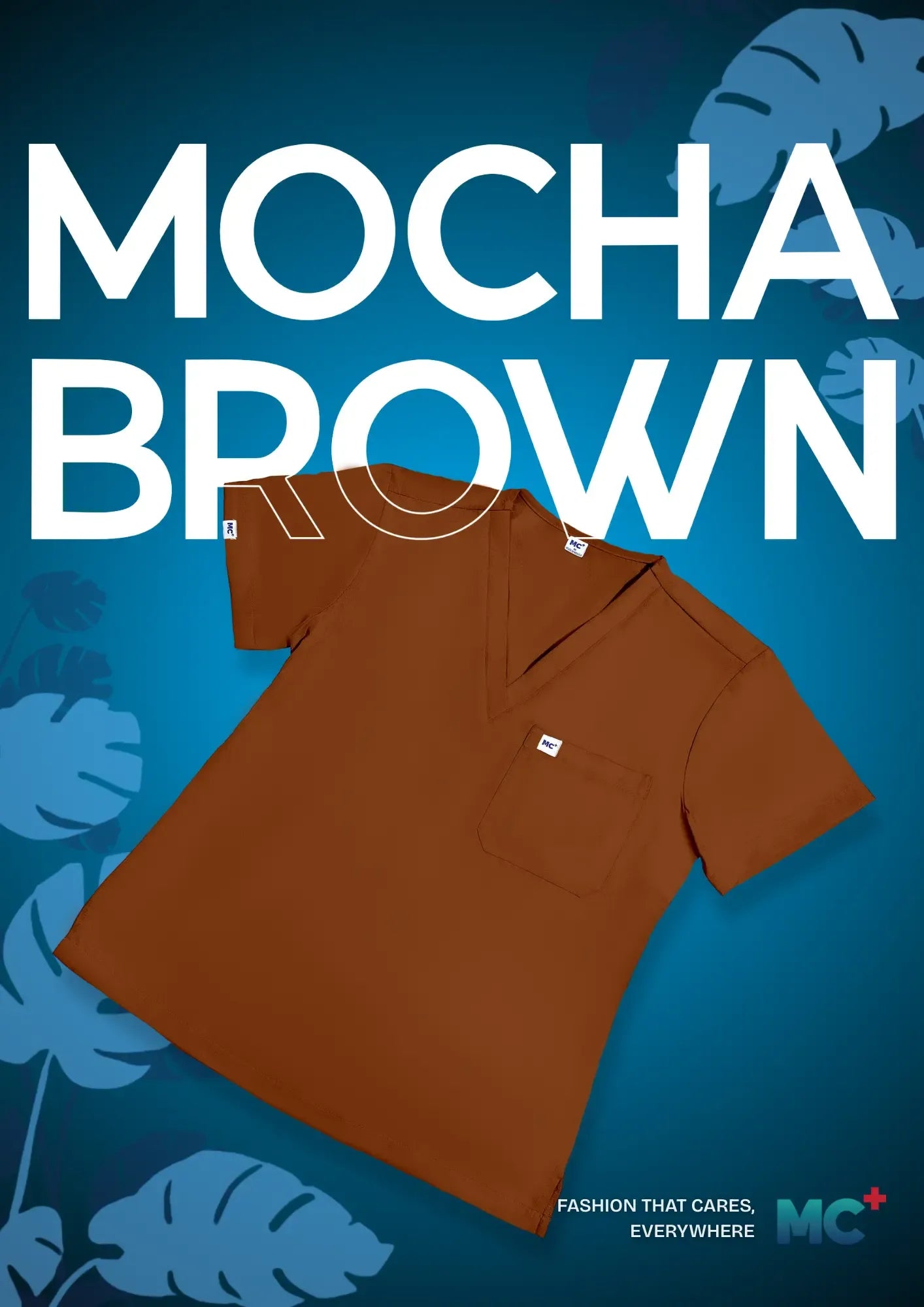 FlexMove Mocha Brown V-Neck Tops - Comfortable Durable Material Scrub Suit for Women