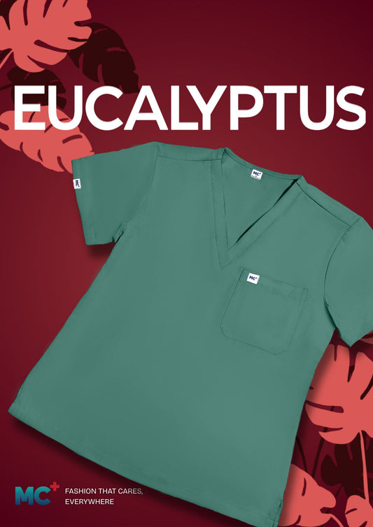 FlexMove Eucalyptus V-Neck Tops - Comfortable Durable Material Scrub Suit for Women