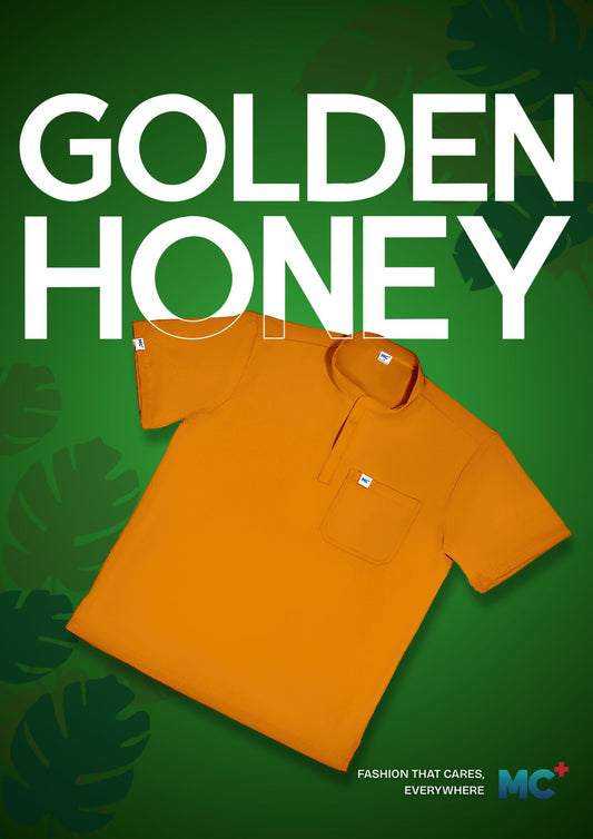 FlexMove Golden Honey Mandarin Tops Comfortable Durable Material Scrub Suit for Women Ideal for Work Environments Reliability and Longevity