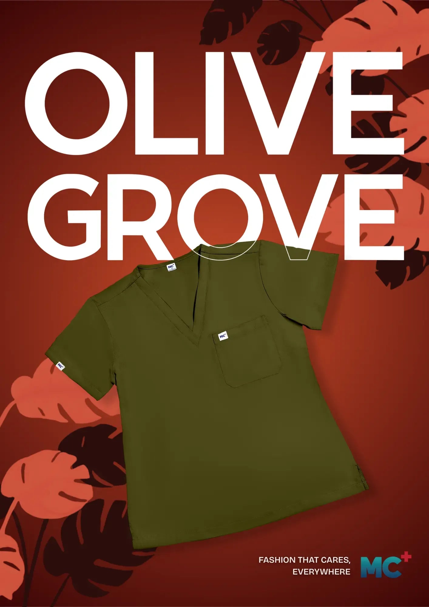 FlexMove Olive Grove V-Neck Tops - Comfortable Durable Material Scrub Suit for Women
