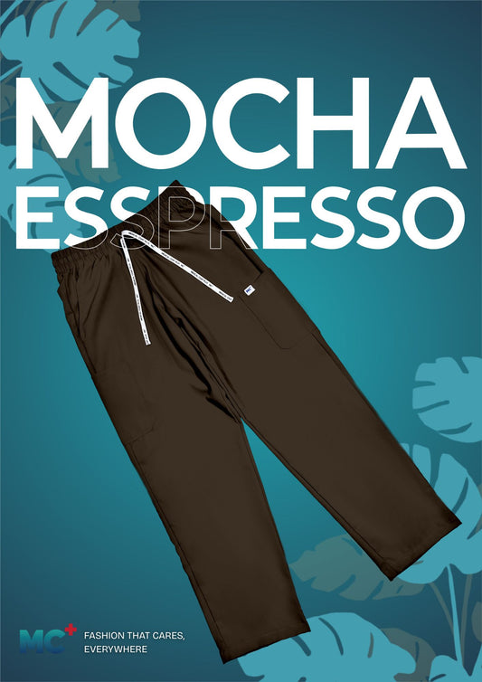 FlexMove Mocha Espresso Straight Cut Bottom Comfortable Durable Material Scrub Suit for Men