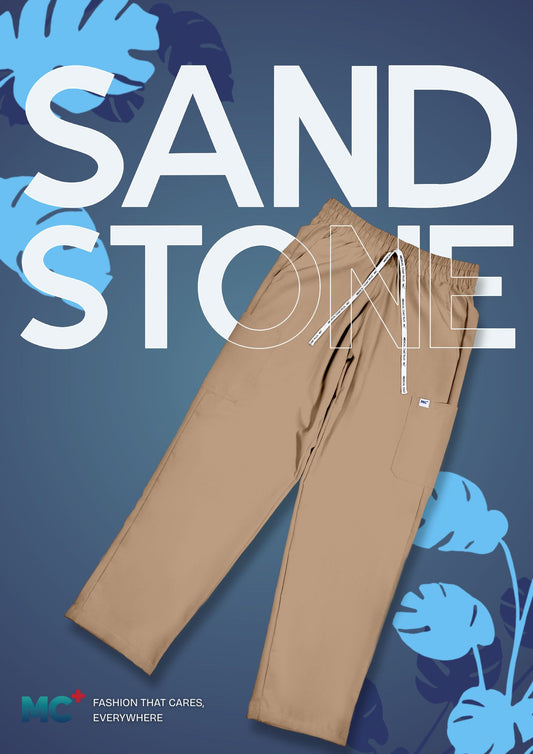 FlexMove Sandstone Straight Cut Bottom Comfortable Durable Material Scrub Suit for Women