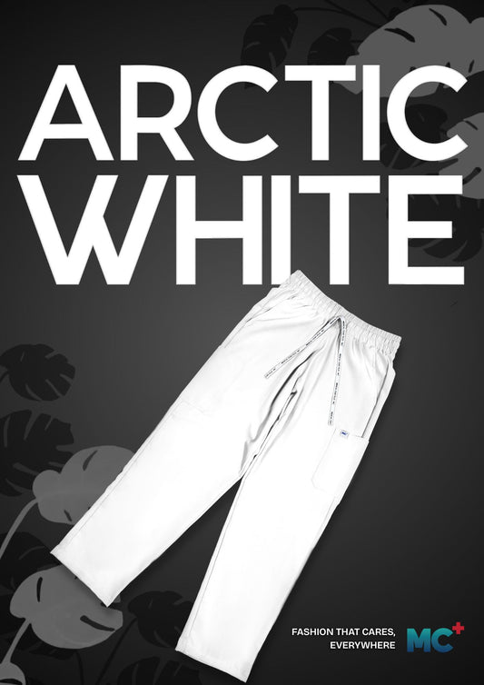 FlexMove Arctic White Straight Cut Bottom Comfortable Durable Material Scrub Suit for Men