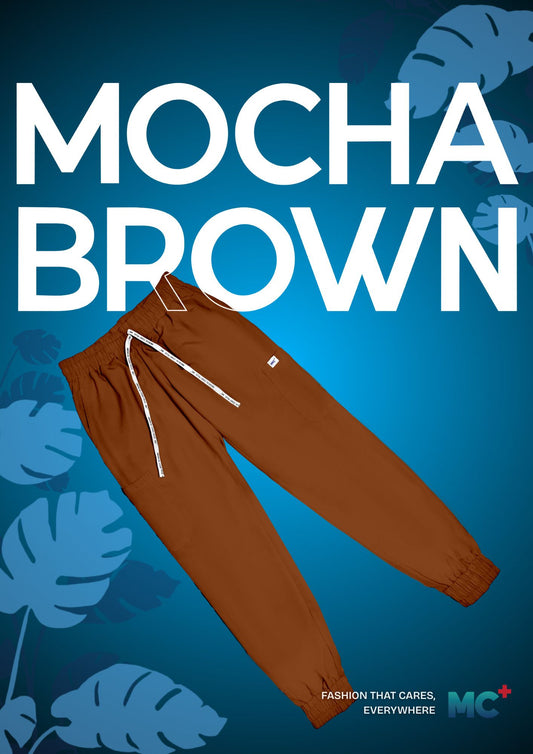 FlexMove Mocha Brown Jogger Bottom Comfortable Durable Material Scrub Suit for Men