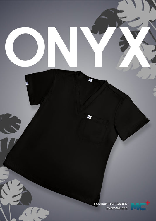 FlexMove Onyx V-Neck Tops - Comfortable Durable Material Scrub Suit for Women