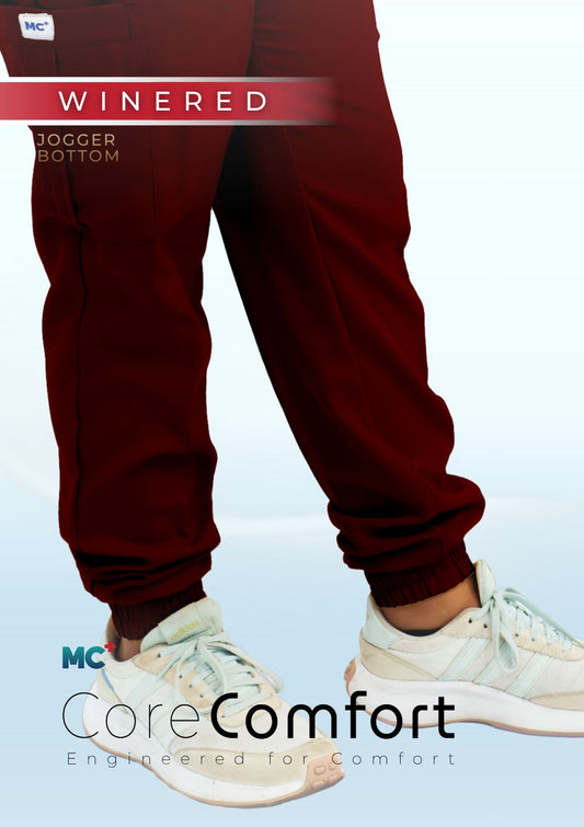 CoreComfort   Wine Red  Jogger  for Women Suitable for Medical Environments
