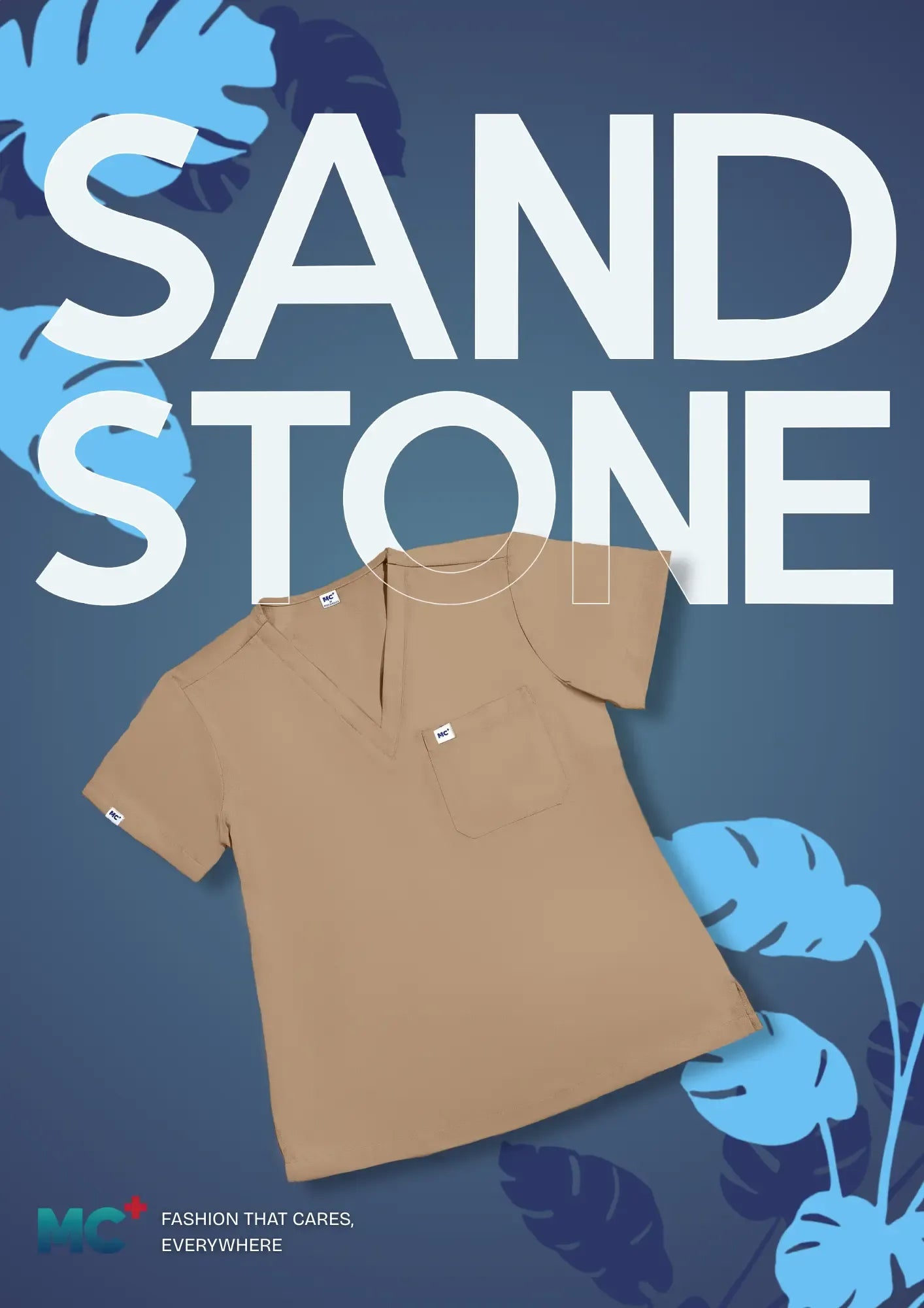 FlexMove Sandstone V-Neck Tops - Comfortable Durable Material Scrub Suit for Women