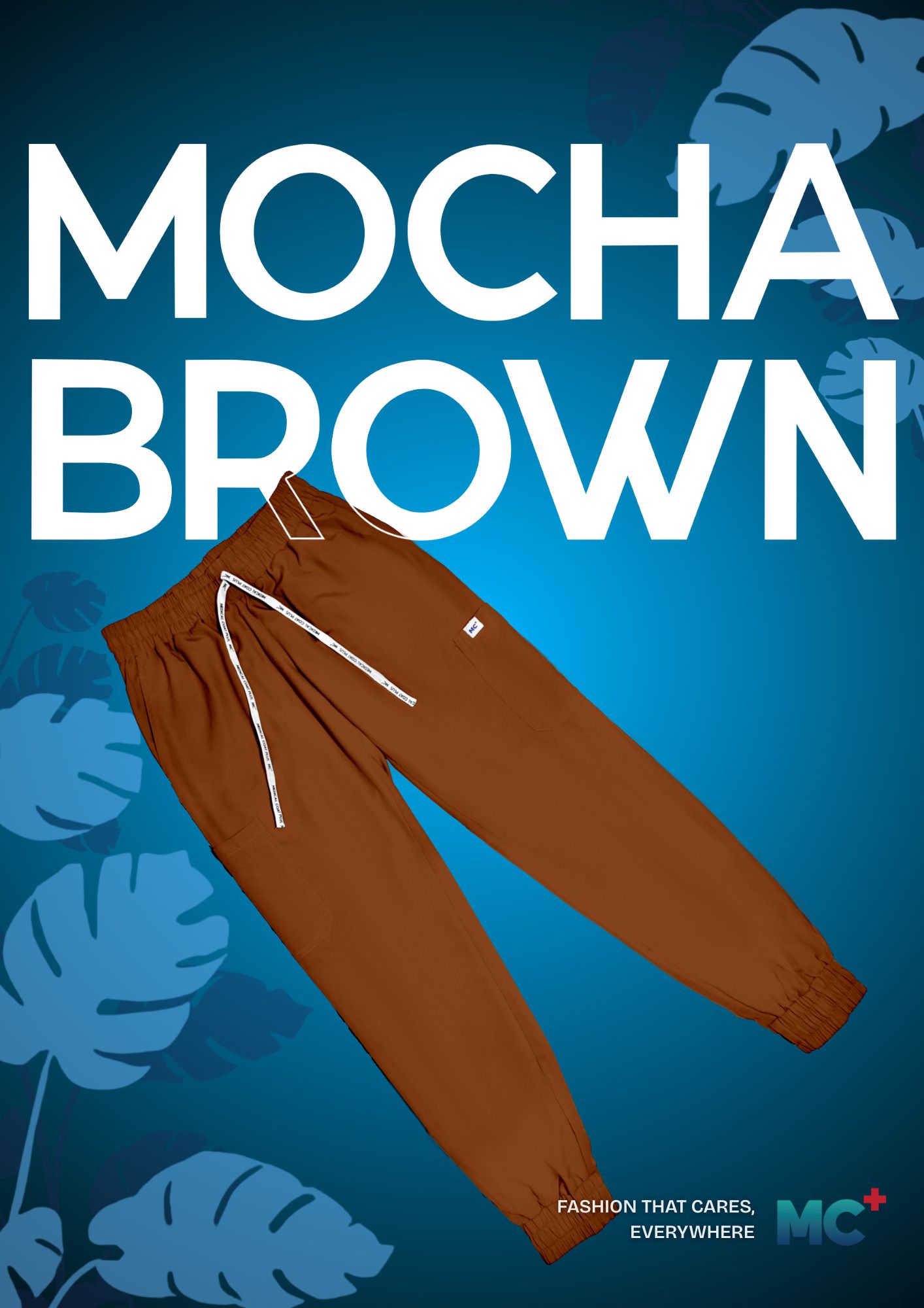 FlexMove Mocha Brown Jogger Bottom Comfortable Durable Material Scrub Suit for Women