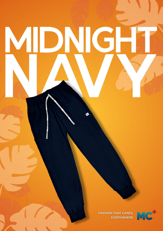 FlexMove Midnight Navy Jogger Bottom Comfortable Durable Material Scrub Suit for Women