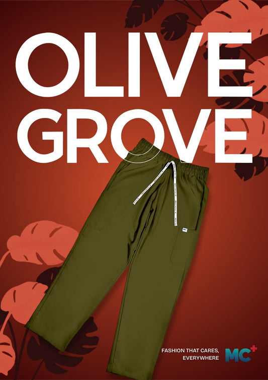 FlexMove Olive Grove Straight Cut Bottom Comfortable Durable Material Scrub Suit for Women