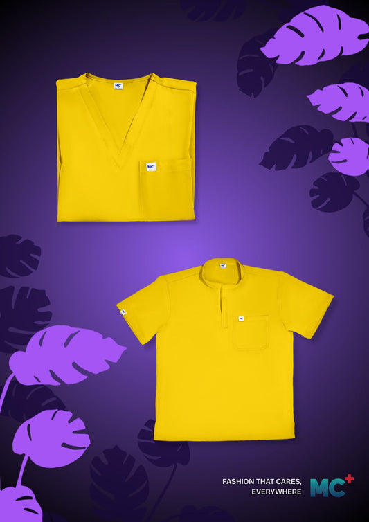 FlexMove Dayglow Mandarin Tops Comfortable Durable Material Scrub Suit for Women Ideal for Work Environments Reliability and Longevity