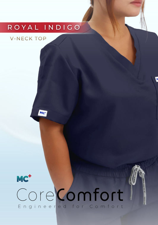 CoreComfort   Royal Indigo  V-Neck  for Women Suitable for Medical Environments