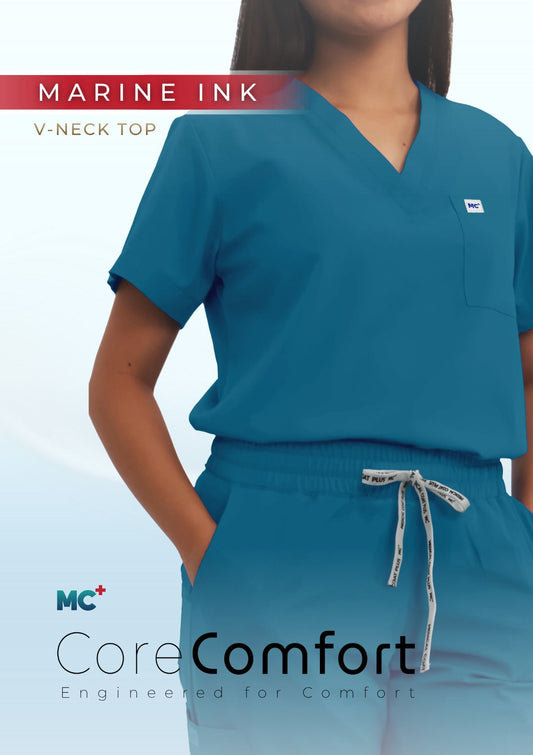 CoreComfort   Marine Ink  V-Neck  for Women Suitable for Medical Environments