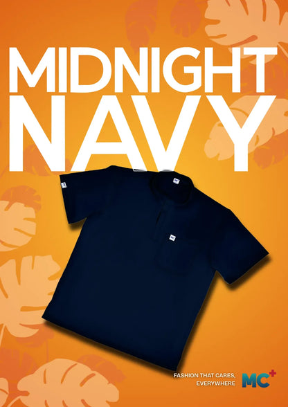 FlexMove Midnight Navy Mandarin Tops Comfortable Durable Material Scrub Suit for Women Ideal for Work Environments Reliability and Longevity