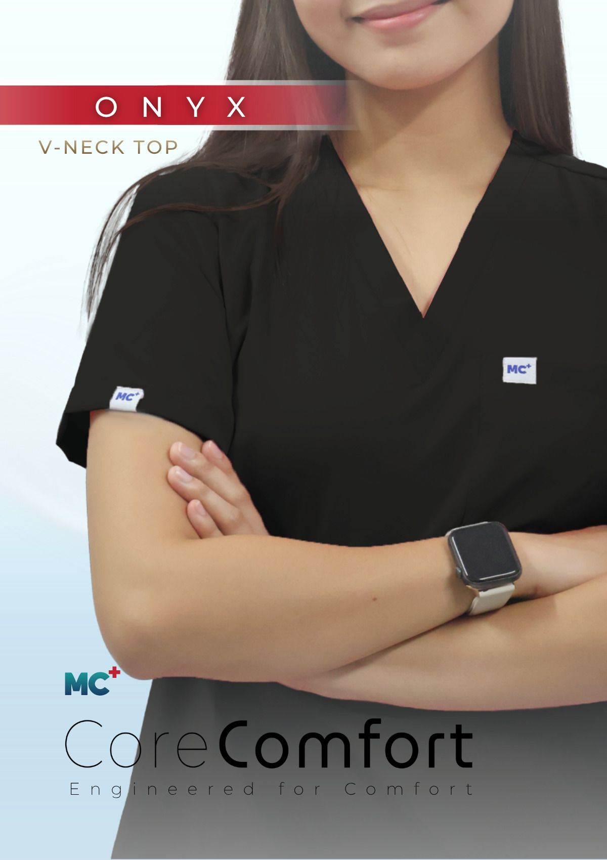 CoreComfort   Onyx  V-Neck  for Women Suitable for Medical Environments