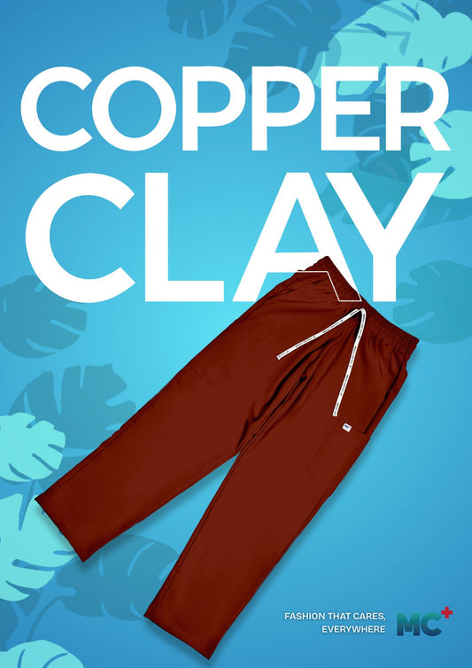 FlexMove Copper Clay Straight Cut Bottom Comfortable Durable Material Scrub Suit for Women