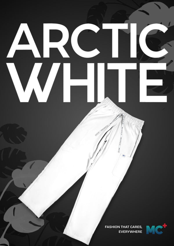 FlexMove Arctic White Straight Cut Bottom Comfortable Durable Material Scrub Suit for Women