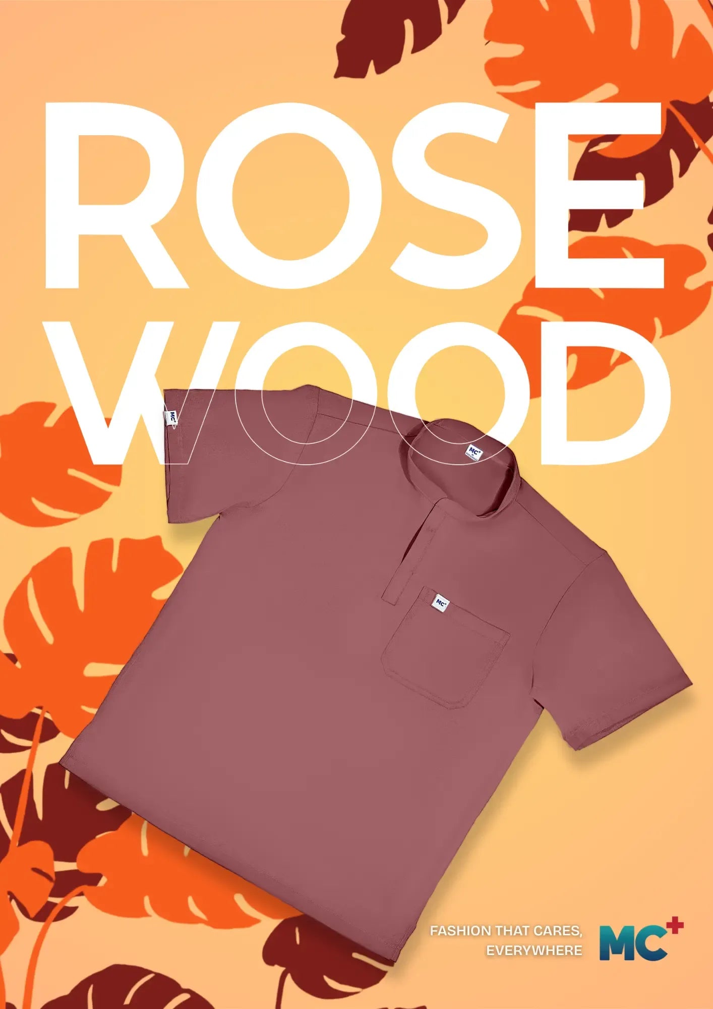 FlexMove Rosewood Mandarin Tops Comfortable Durable Material Scrub Suit for Women Ideal for Work Environments Reliability and Longevity