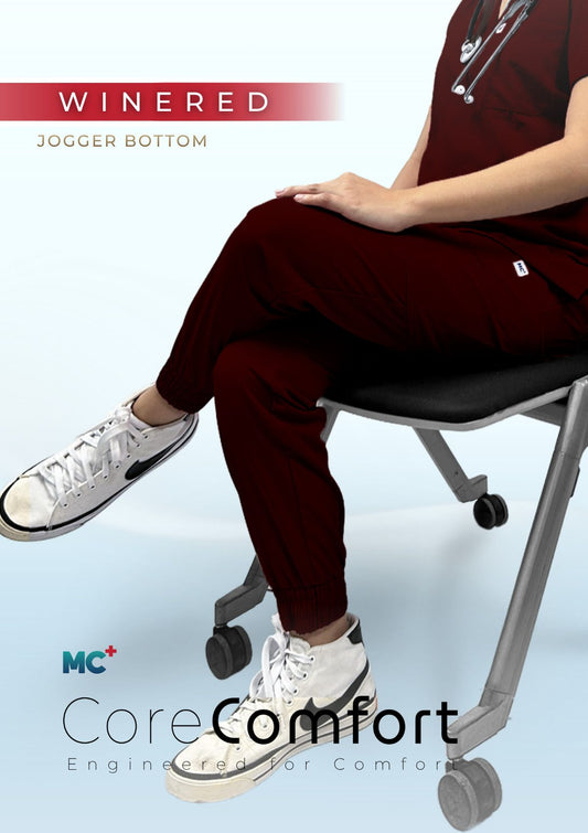 CoreComfort   Wine Red  Jogger  for Women Suitable for Medical Environments