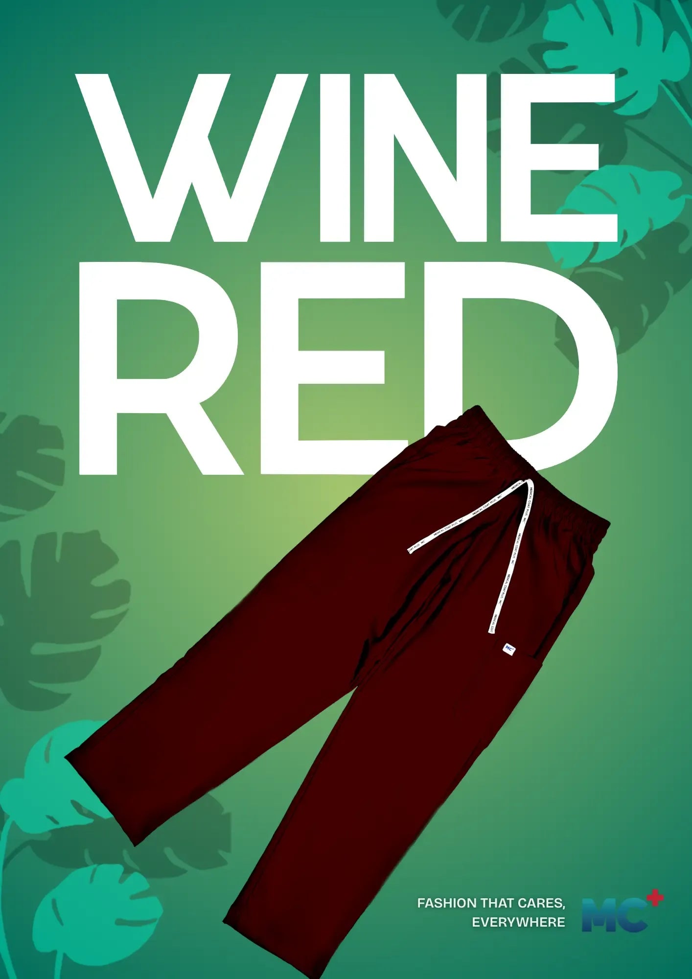 FlexMove Wine Red Straight Cut Bottom Comfortable Durable Material Scrub Suit for Women