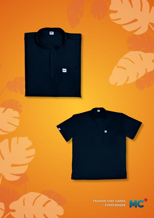 FlexMove Midnight Navy Mandarin Tops Comfortable Durable Material Scrub Suit for Women Ideal for Work Environments Reliability and Longevity