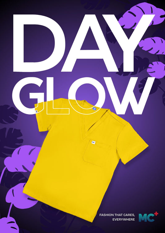 FlexMove Dayglow V-Neck Tops Comfortable Durable Material Scrub Suit for Men