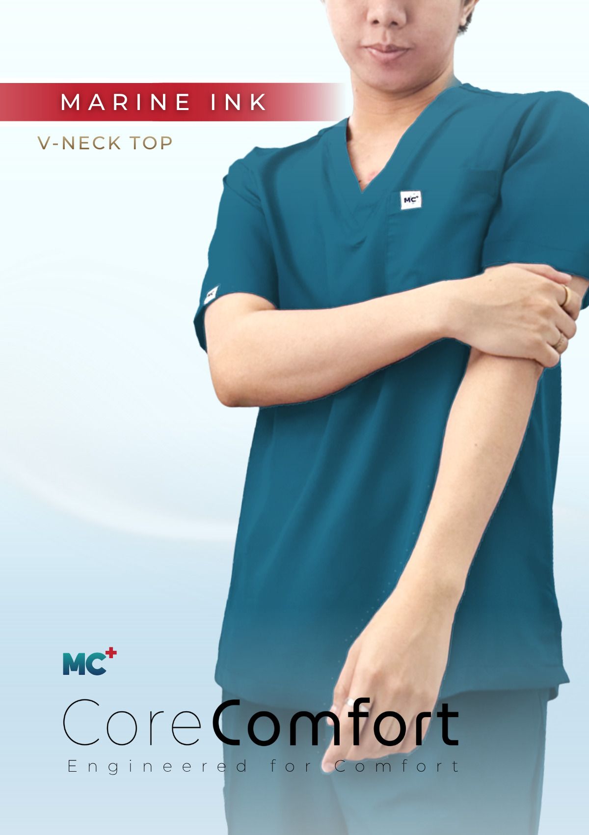 CoreComfort   Marine Ink  V-Neck  for Men Suitable for Medical Environments