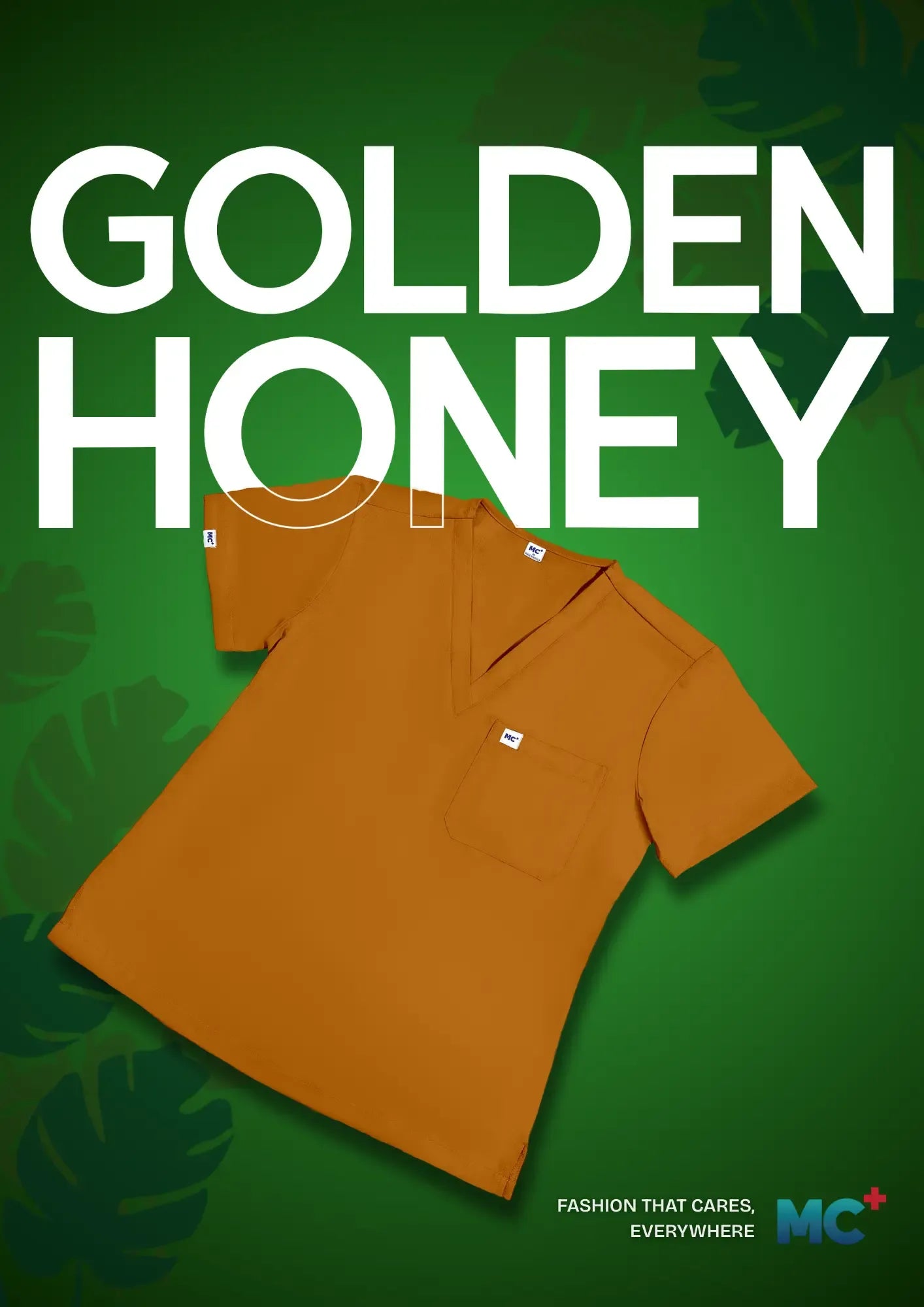 FlexMove Golden Honey V-Neck Tops - Comfortable Durable Material Scrub Suit for Women