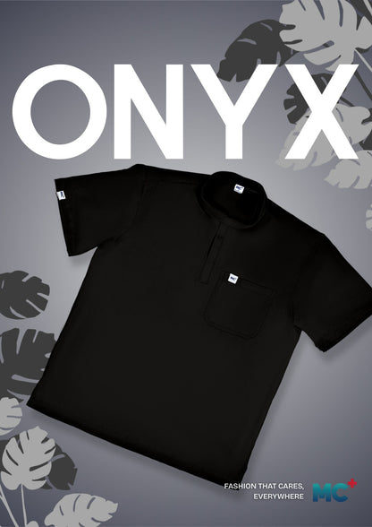FlexMove Onyx Mandarin Tops Comfortable Durable Material Scrub Suit for Women Ideal for Work Environments Reliability and Longevity