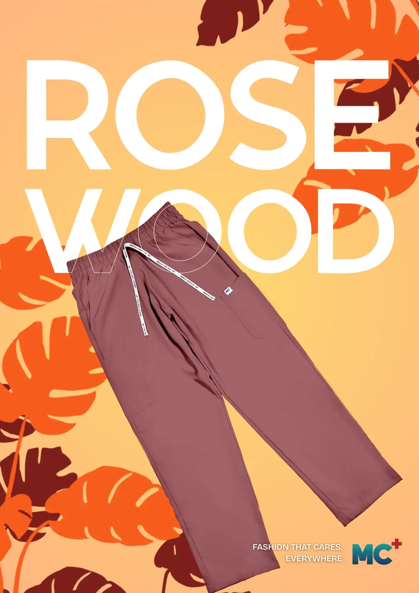 FlexMove Rosewood Straight Cut Bottom Comfortable Durable Material Scrub Suit for Women