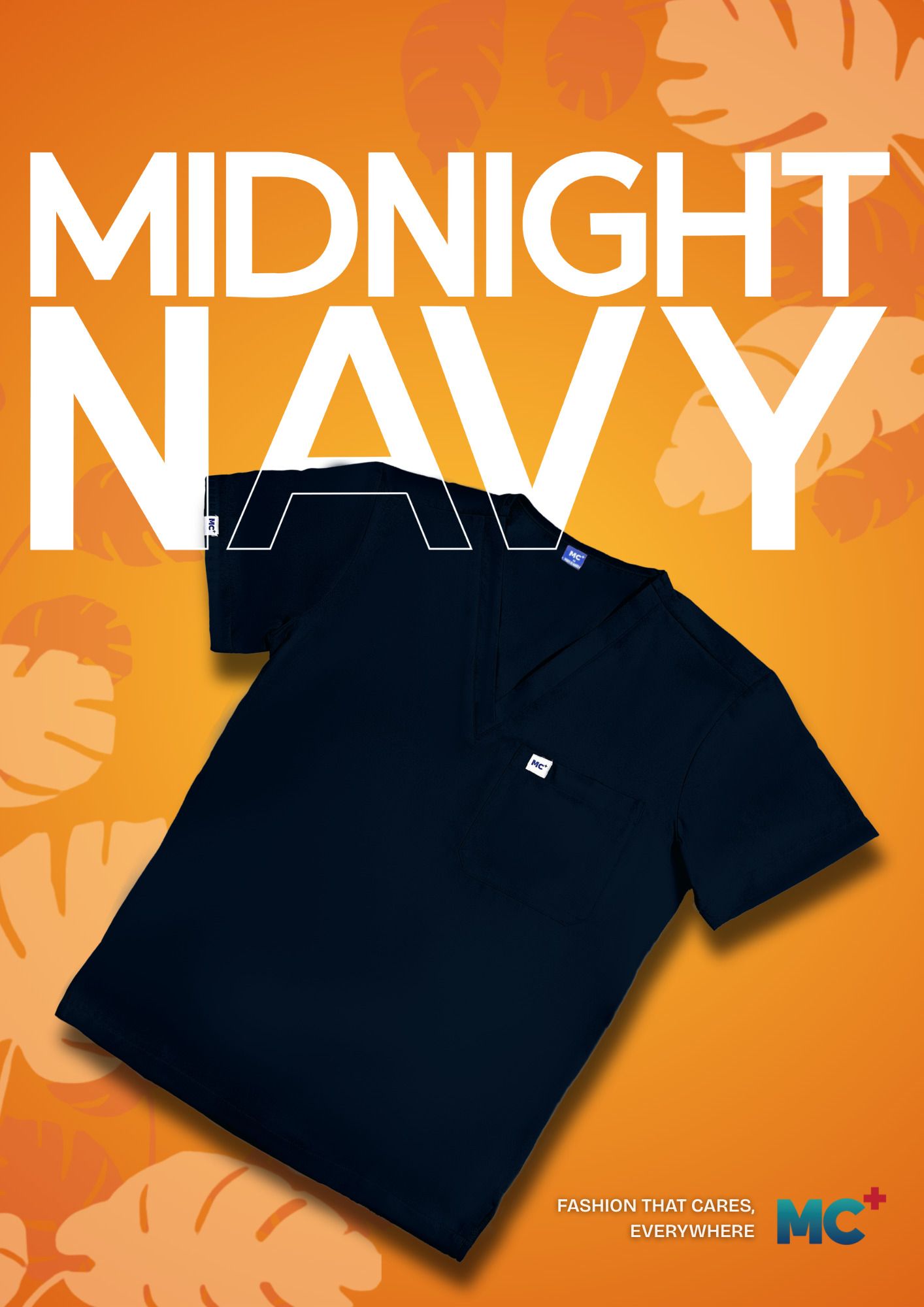 FlexMove Midnight Navy V-Neck Tops Comfortable Durable Material Scrub Suit for Men