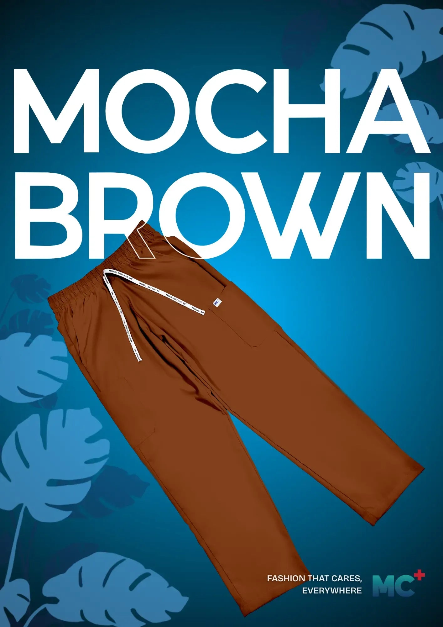 FlexMove Mocha Brown Straight Cut Bottom Comfortable Durable Material Scrub Suit for Women