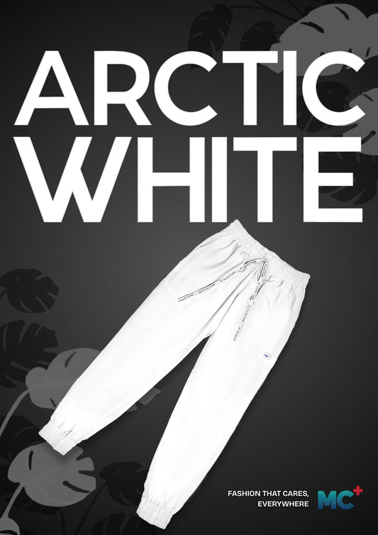 FlexMove Arctic White Jogger Bottom Comfortable Durable Material Scrub Suit for Women