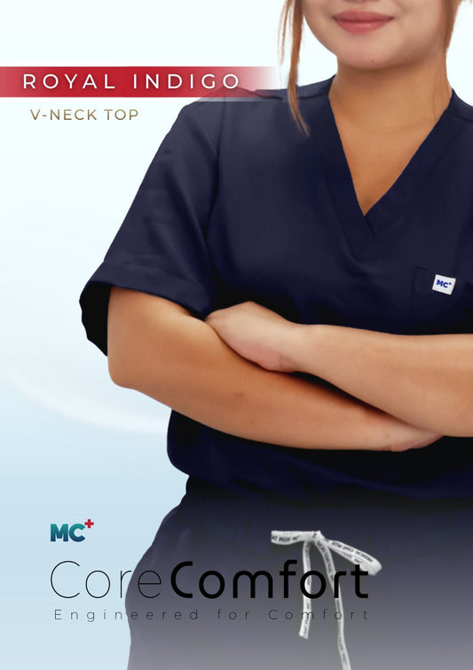 CoreComfort   Royal Indigo  V-Neck  for Women Suitable for Medical Environments
